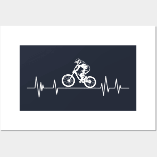 Bicycle Heartbeat,Cyclist Biker Heartbeat Biking Posters and Art